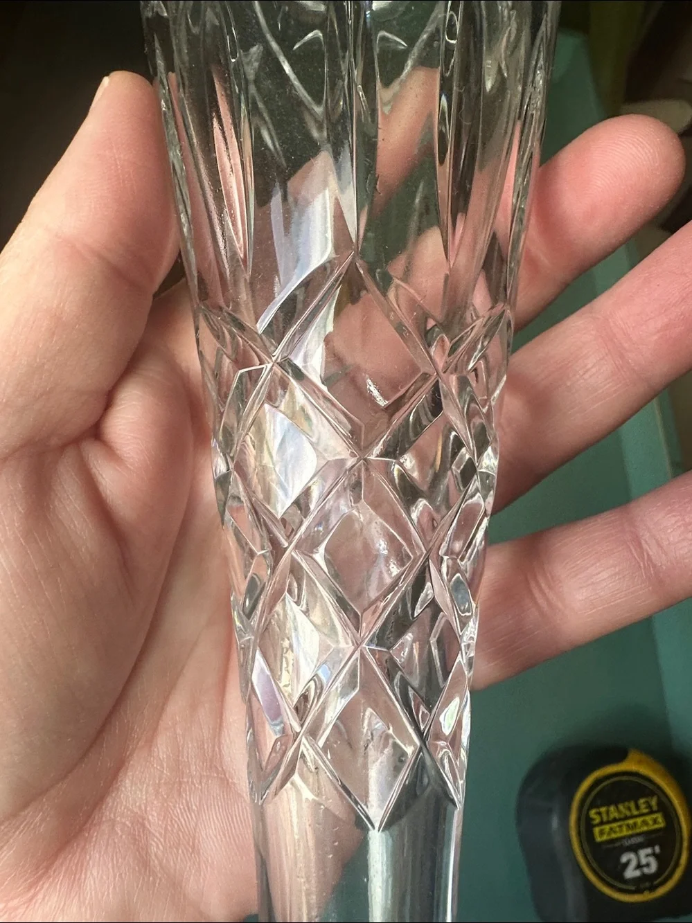 Cut glass Flute vase